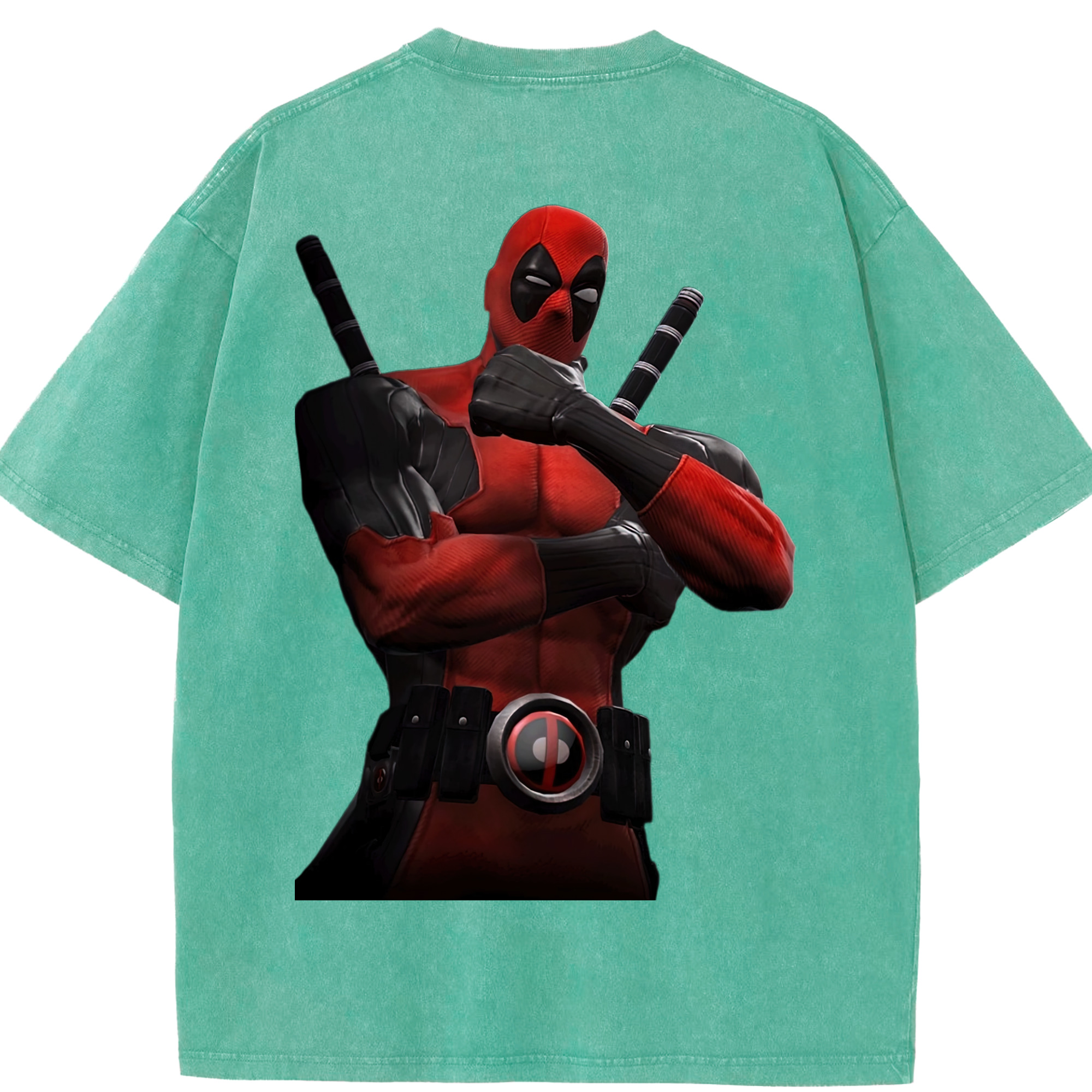 （画像用） Deadpool デッドプール 綿100% ヴィンテージ風 半袖Tシャツ（背面プリント）